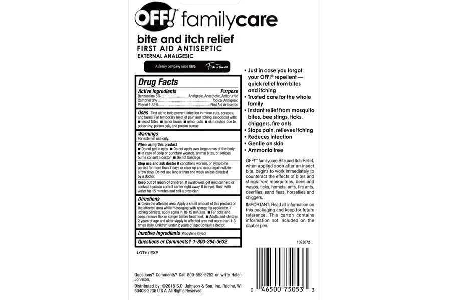 Off Family Care Bite and Itch Relief Pen